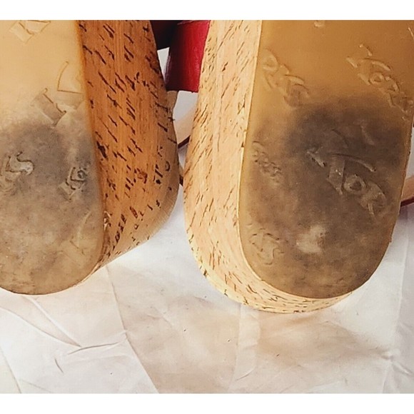 Kork-Ease Q20212 Red Tish Cork Platform Wedge Slingback Leather Sandals Sz 10 - Picture 8 of 14